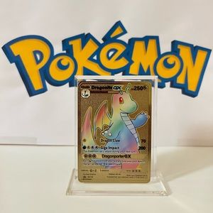 Pokémon Dragonite GX SM156 Metal Gold Card / Gift / Fan Art